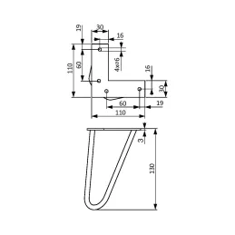 Noga za namještaj HAIRPIN 130 mm / Crna