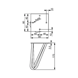 Namještajna nožica HAIRPIN 170 mm / Crna