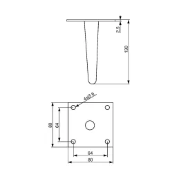 Namještajna nožica DIANA / Crna mat