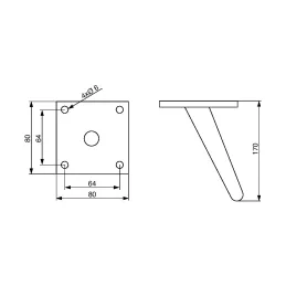 Namještajna nožica VANDA / Crna mat
