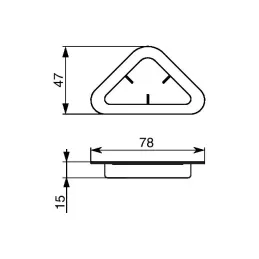 Klizač čavlićasti trokutasti 15 mm - Crni / 10 kom
