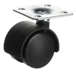 Namještajni točak bez kočnice s pločicom / 30 mm / Crna