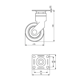 Namještajni kotačić SALVA 75 mm / Bez kočnice