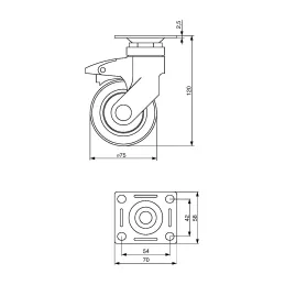 Namještajni kotačić SALVA 75 mm / S kočnicom
