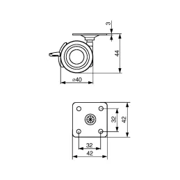 Namještajski kotačić TENTE STYLEA 5920 40 mm / S kočnicom