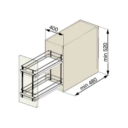 Izvlačna košara MAGICO s ublaživačem / Tamnosiva