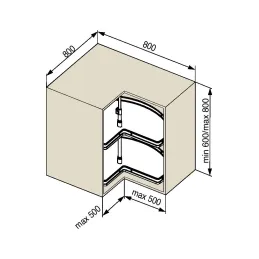 Karusel MAGICO 270° puno dno / Tamno siva