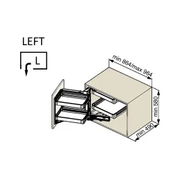 Kutni mehanizam s punim dnom MAGICO / Tamno siva