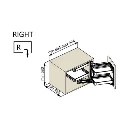 Kutni mehanizam s punim dnom MAGICO / Tamno siva