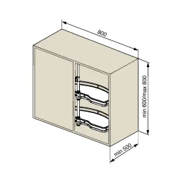 Karusel MAGICO 180° puno dno / Tamno siva