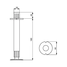Podesiva nožica za krevet LUNNA / Crna