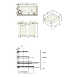Skrivena potpuno izvlačiva vodilica LUXON s ublaživačem i 3D držačima / 40kg