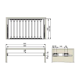 Izvlačna košara za hlače s usporenim zatvaranjem MAGICO / Tamnosiva
