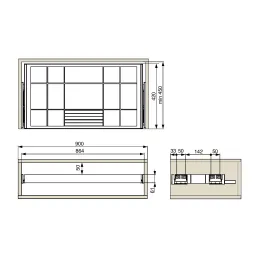 Izvlačna košara za nakit s prigušivačem MAGICO / Tamno siva