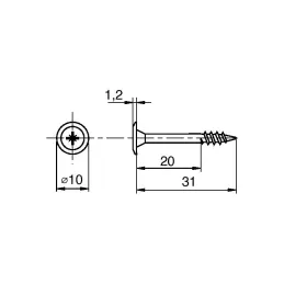 Dekorativni samorezni vijak za drvo - ravni / 10ks