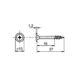 Dekorativni samorezni vijak za drvo - ravni / 10ks