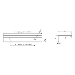 Ručka za rub RIOS / Aluminij