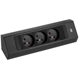 Unutarnja utičnica Bachmann Casia 2 FRENCH 3x 230V / Crna mat