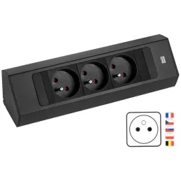 Unutarnja utičnica Bachmann Casia 2 FRENCH 3x 230V / Crna mat