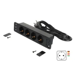 Unutarnja razvodna letva CALON SCHUKO 4x 230V / Crna mat