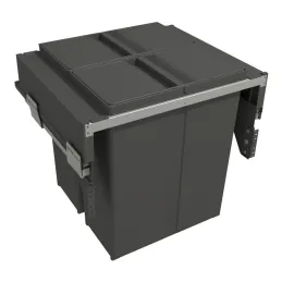 Izvlačni kantu za smeće STAR 600mm - 2x40L s držačima za vrata / Antracit