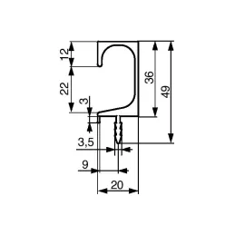 Profil za utor AGOS / Aluminij