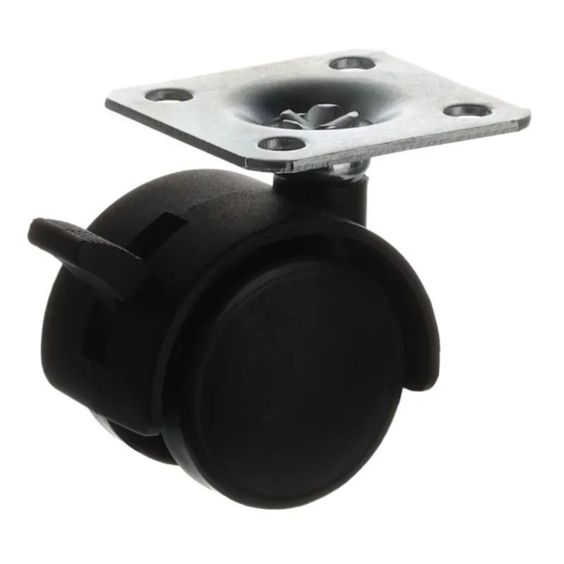 Namještajni kotač crni - s kočnicom