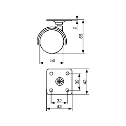 Namještajni kotačić CLASSIC bez kočnice / Siva