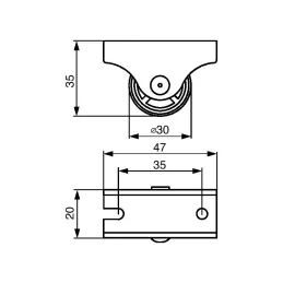 Fiksni kotač 30 mm / Siva