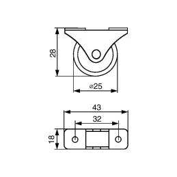 Fiksni kotač 25 mm / Sivi