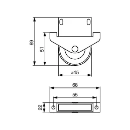 Fiksni kotač 45 mm / Bijela