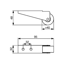 Fiksni kotačić 40 mm / Sivi