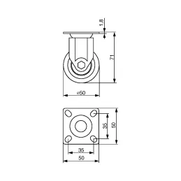Kotač fiksni 50 mm / Sivi