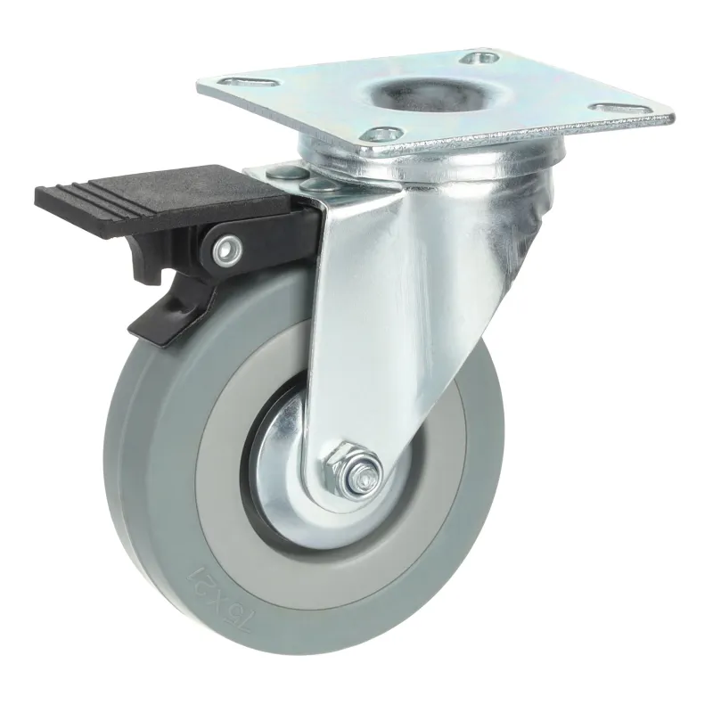 Namještajni kotačić ALLAN s kočnicom 75 mm / Siva