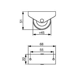 Fiksni kotačić 45 mm / Sivi