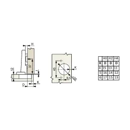 Zglob za otvaranje bez ručki naložen CLICK PUSH s 3D podloškom / Nikal