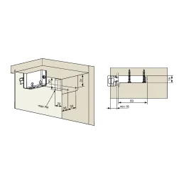 Okov za vješanje kabineta na tračnicu - Bijela / par
