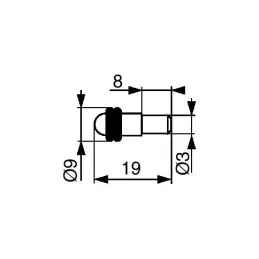 Poličarski nosač za staklo s brtvom LANNA 3mm / Nikal - 10 kom