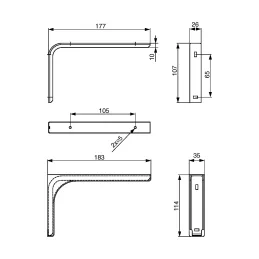 Konzola od lima s pokrovom 183 x 114 / Bijela