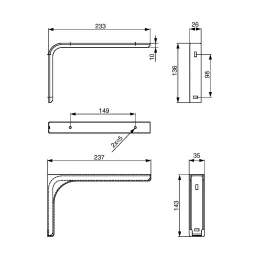 Metalna konzola s pokrovom 237 x 143 / Bijela