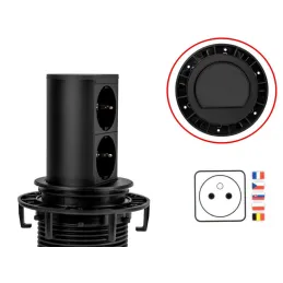 Izvlačna električna utičnica Elevator 2x230V / Crna mat