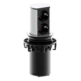 Izvlačni električni utičnica Elevator 2x230V SCHUKO / Nehrđajući čelik