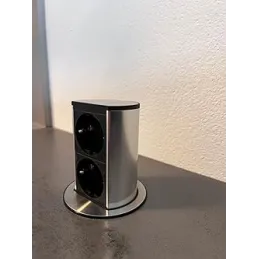 Izvlačni električni utičnica Elevator 2x230V SCHUKO / Nehrđajući čelik