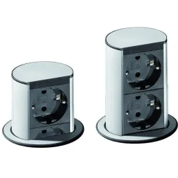 Izvlačni električni utičnica Elevator 2x230V SCHUKO / Nehrđajući čelik