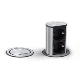 Izvlačni električni utičnica Elevator 2x230V SCHUKO / Nehrđajući čelik