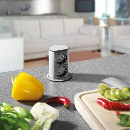 Izvlačni električni utičnica Elevator 2x230V SCHUKO / Nehrđajući čelik