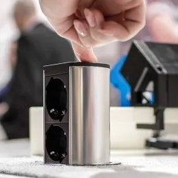 Izvlačni električni utičnica Elevator 2x230V SCHUKO / Nehrđajući čelik