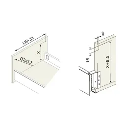 Set relinga za kuhinjsku kutiju - INTERBOX Premium / Antracit