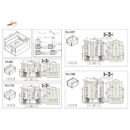 Set držača za unutarnju ladicu - INTERBOX Premium 167 mm / Bijela