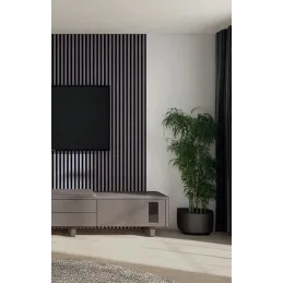 Završni profil za dekorativne letvice MARTEL / Sivi hrast - crna